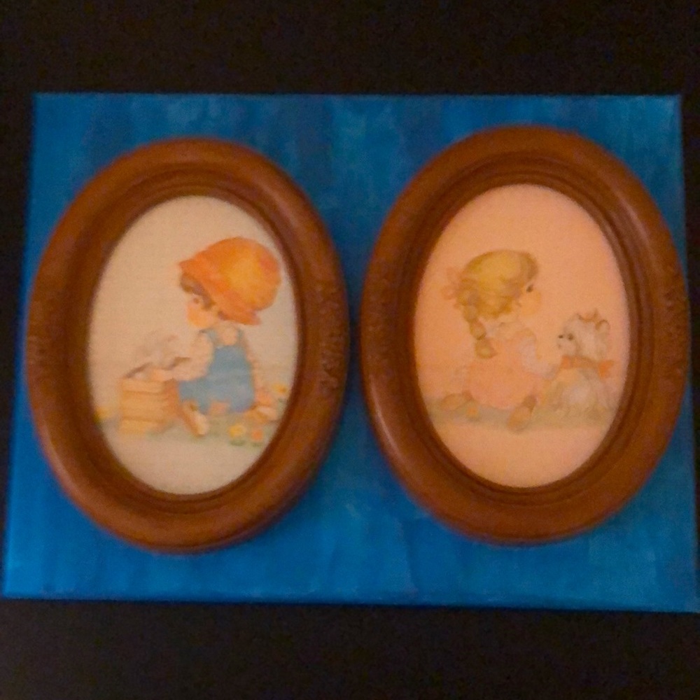 Vintage set of Two Precious Moments Pictures